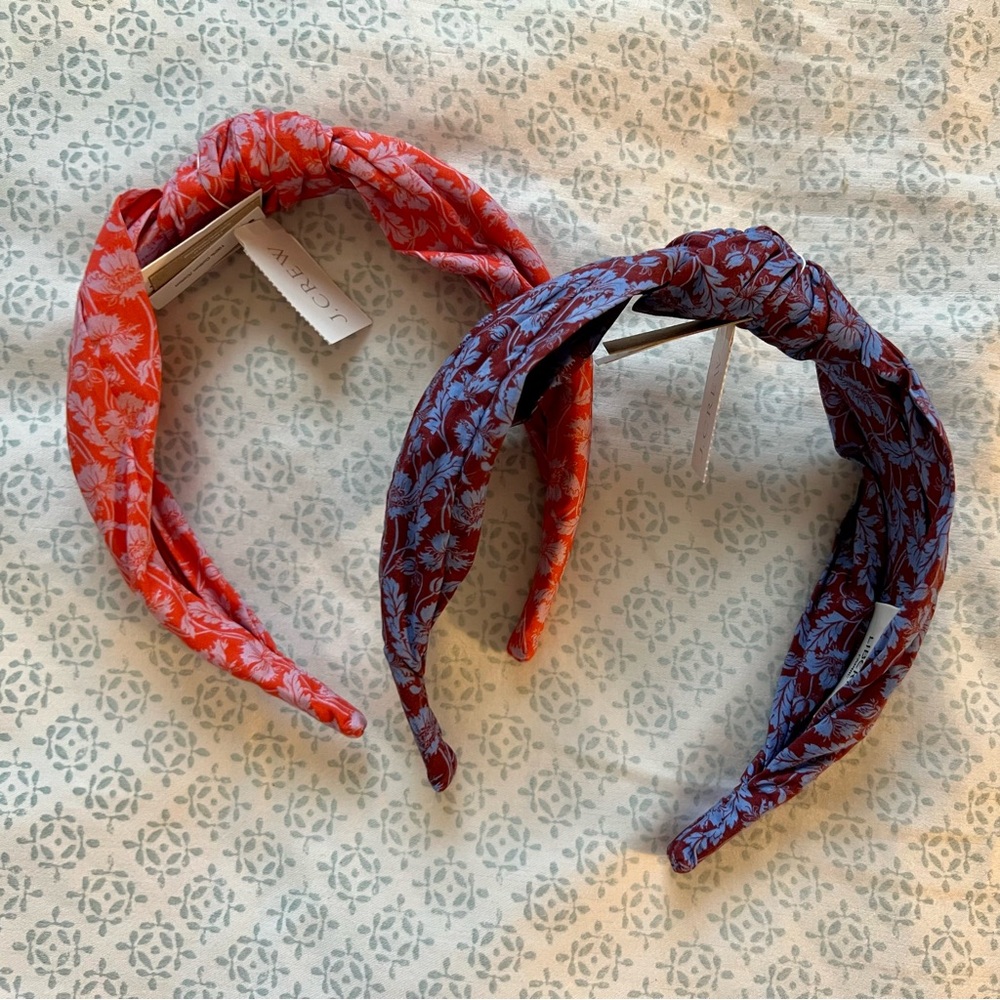 J.Crew Knotted Twist Headbands, Lot of 2, Liberty Floral NWT